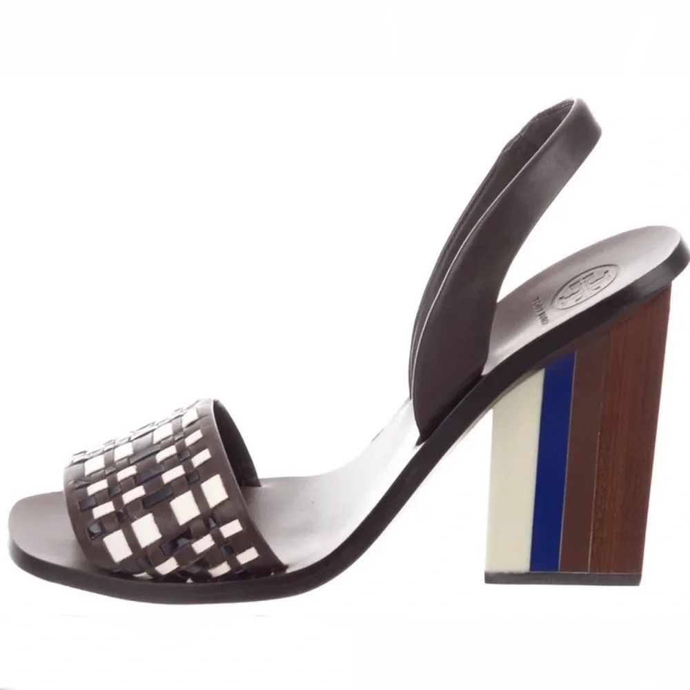 EUC Tory Burch block heel Slingback sandals, size 7.5